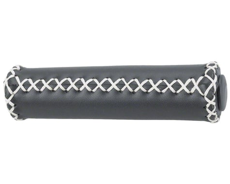 Dimension Hand-Stitched Leather Grips (Black/White)
